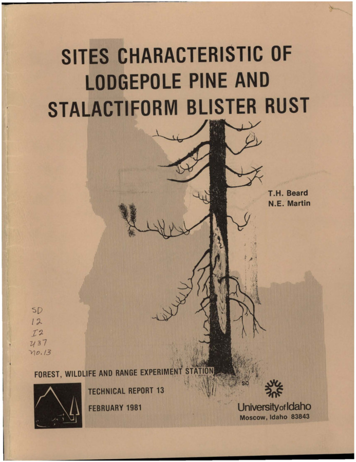 The report presents the results of a study establishing the distribution of stalactiform blister rust in Idaho lodgepole pine forests and the environmental conditions in which the rust disease occurs.