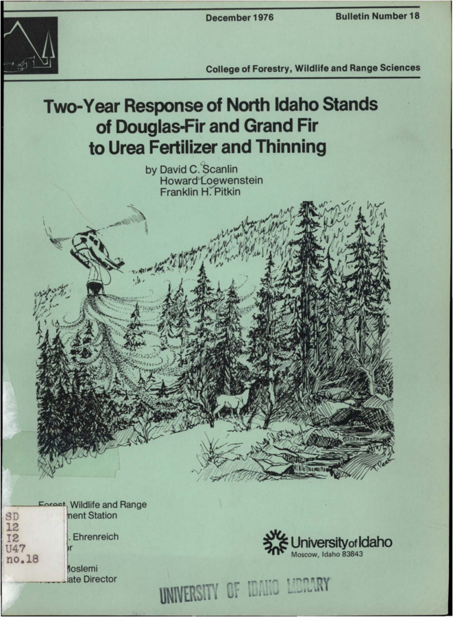 The bulletin reports a study of the 2-year response of Douglas fir and grand fir on three geologic rock types to fertilization using nitrogen, to thinning, and to the combination of fertilization and thinning.