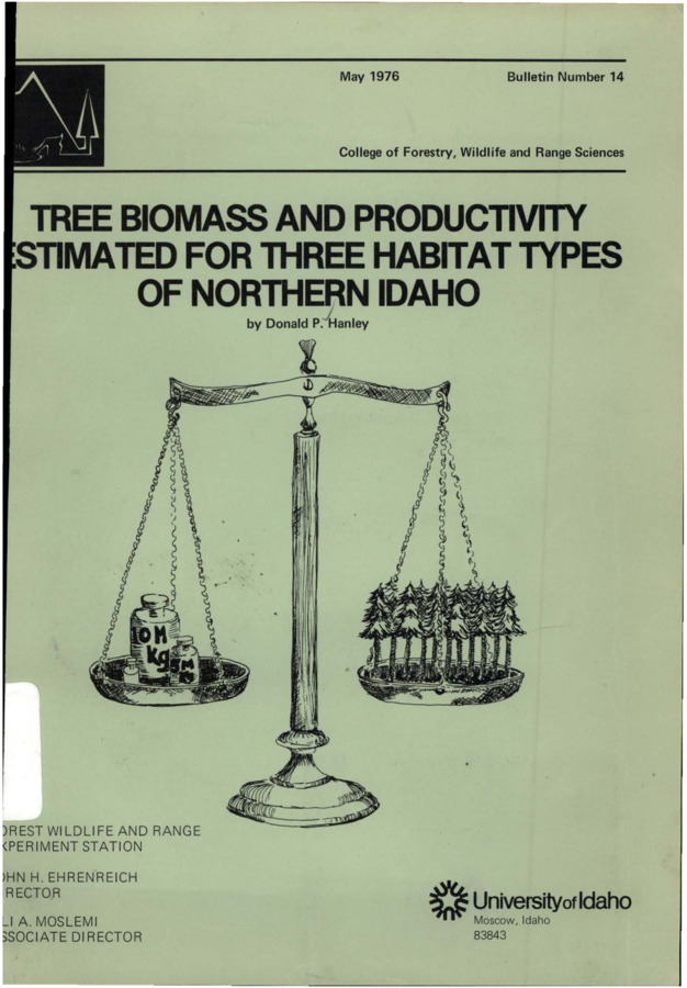 The bulletin outlines a study that estimates the standing biomass and potential productivity of fully stocked stands within the grand fir/pachistima, western red cedar/pachistima, and western hemlock/pachistima habitat types of northern Idaho.