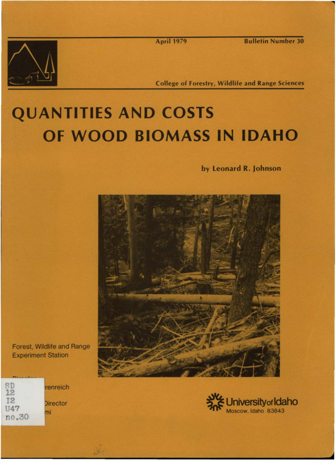 The bulletin presents estimations of the quantity and cost of wood residue based on inventories conducted by the USDA Forest Service.