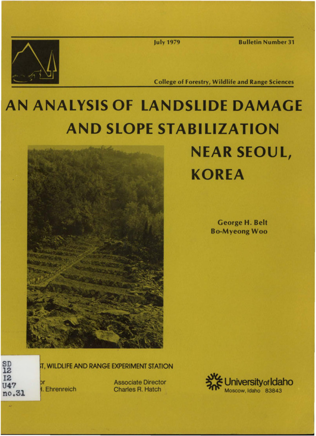 The bulletin reports the findings of a study near Seoul, Korea that sought to describe problem areas, identify critical factors causing the landslide hazard, and suggest measures that might enhance the effectiveness of stabilization work and future research.