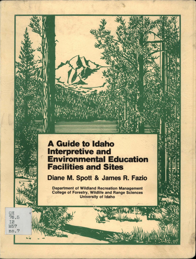 This guide was prepared to aid educators, youth leaders, and anyone interested to locate Idaho facilities that interpret natural and cultural surroundings.  Part I is a guide to interpretive areas and facilities and Part II is a brief description of several environmental education programs found in school systems throughout Idaho.