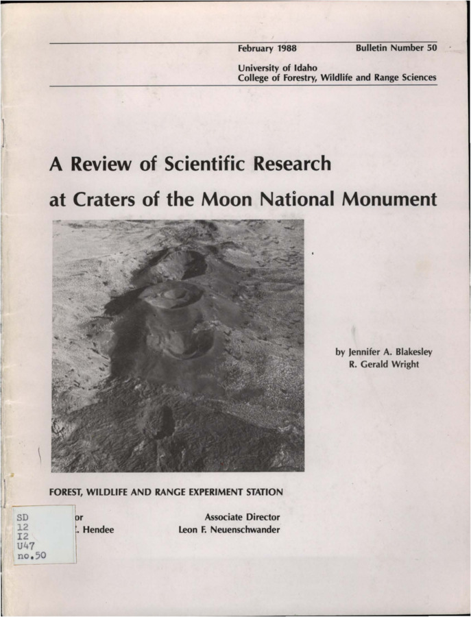 This report documents the research history of Craters of the Moon National Monument.  Its intent is to provide a comprehensive overview of what is known about the monument's natural and cultural history.  It will provide a background for future research and planning as well as an assessment of the current status of our knowledge about the monument's ecosystems.