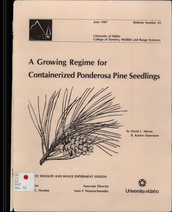 This article is a synopsis of the methodology used at the University of Idaho Forest Research Nursery to produce containerized ponderosa pine seedlings for research, conservation, and reforestation.