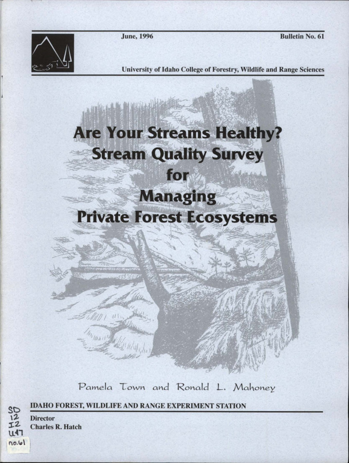 The purpose of this survey is to assist landowners in evaluating and recording important information about the condition of streams flowing through their forested property.  Although the Idaho Forest Practices Act has specific regulations regarding logging operations adjacent to streams, other potential land use disturbances (e.g., recreation, grazing, agriculture) are not governed by regulations that legally protect the stream.  This inventory is designed to record existing stream conditions, identify areas of special concern, and serve as a basis for recognizing changes in stream and riparian areas.