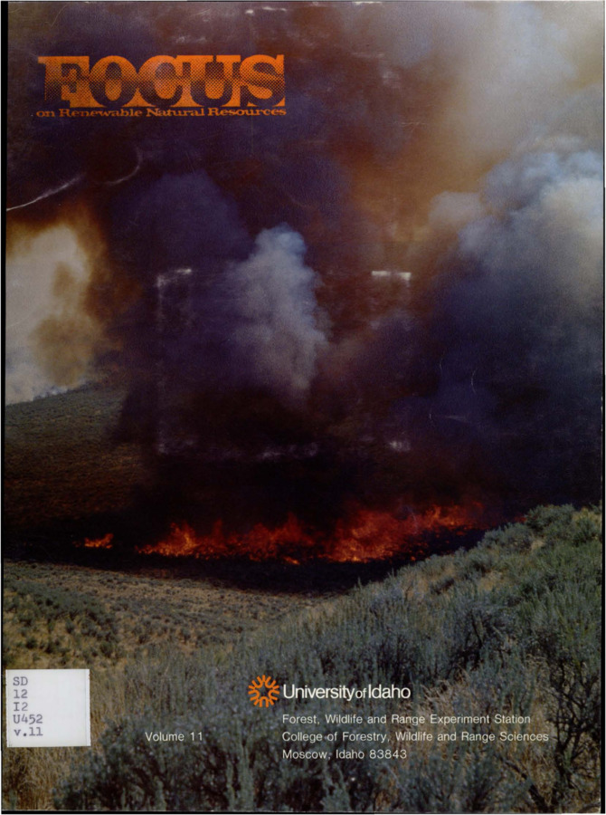The bulletin focuses on the Department of Range Resources, including a history of Range Research at the University of Idaho.  Included articles feature a new Wildlife Research Institute to be directed by Maurice Hornocker, cement to wood ratio in particleboards, and proposed investigation of Native American perceptions of national parks.