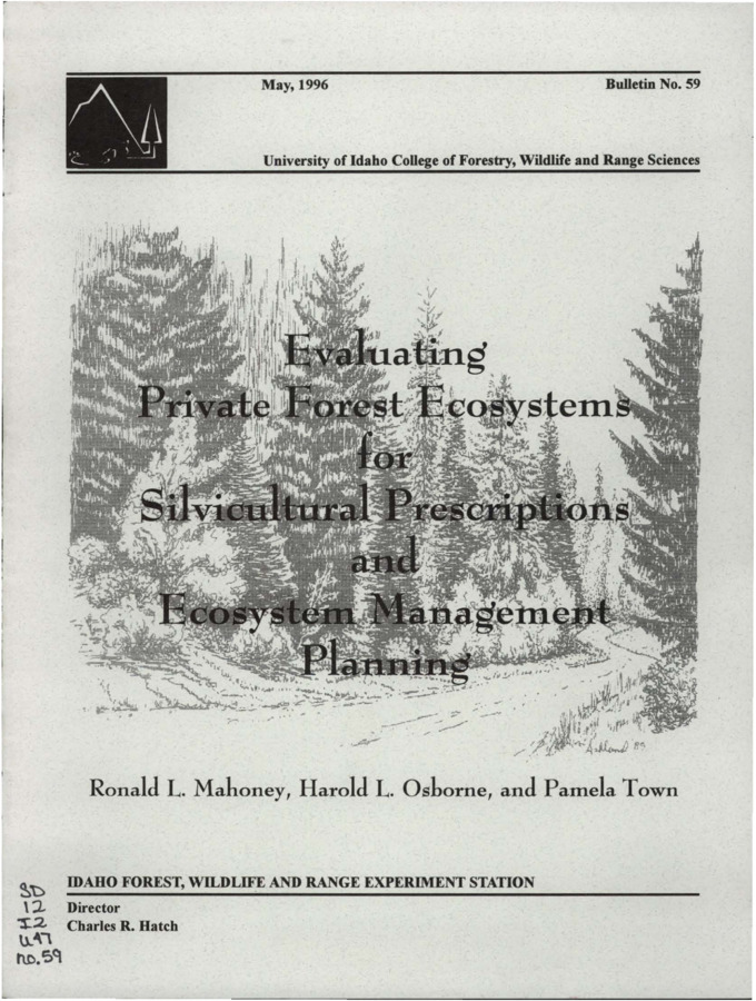This publication provides a form and format that is designed for use by foresters and other natural resource professionals in the Pacific Northwest.  Although the information level is designed for field evaluation by professionals, landowners and others with training and experience can complete much or all of the field evaluation, but may still need professional assistance to interpret the information and develop management plans.