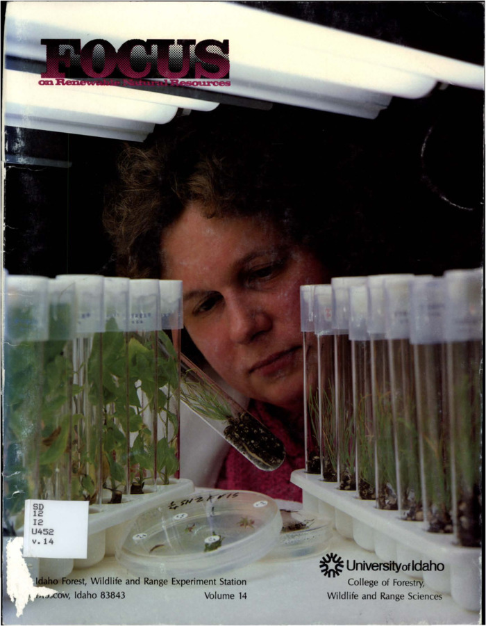 The bulletin features 17 University of Idaho College of Forestry, Wildlife and Range Sciences projects from 1988.  Articles range from using GIS gap analysis to prevent endangerment of species to effectively using pesticides to combat grasshoppers to the opening of the biotechnology laboratory.
