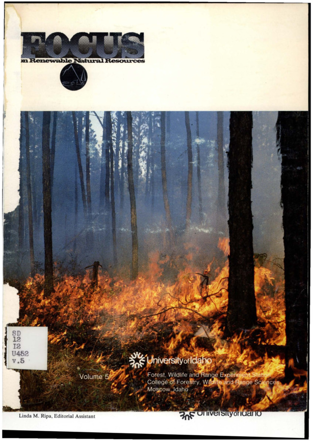 The bulletin features fire and the forest ecosystem in light of the previous summer, during which news coverage focused on Idaho and its forest fires.  It also includes an article about the Taylor Ranch as a wilderness research center.