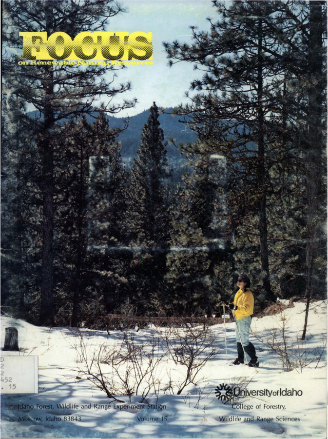 The bulletin features 20 University of Idaho College of Forestry, Wildlife and Range Sciences research projects.  It includes articles about Idaho landowner attitudes regarding hunting and hunters, hunting as a means of population control, the efficacy of erythromycin to control bacterial kidney disease in salmon, projections of the effects of wolf predation, and wood ash as a tool in crop cultivation rather than a costly waste product.