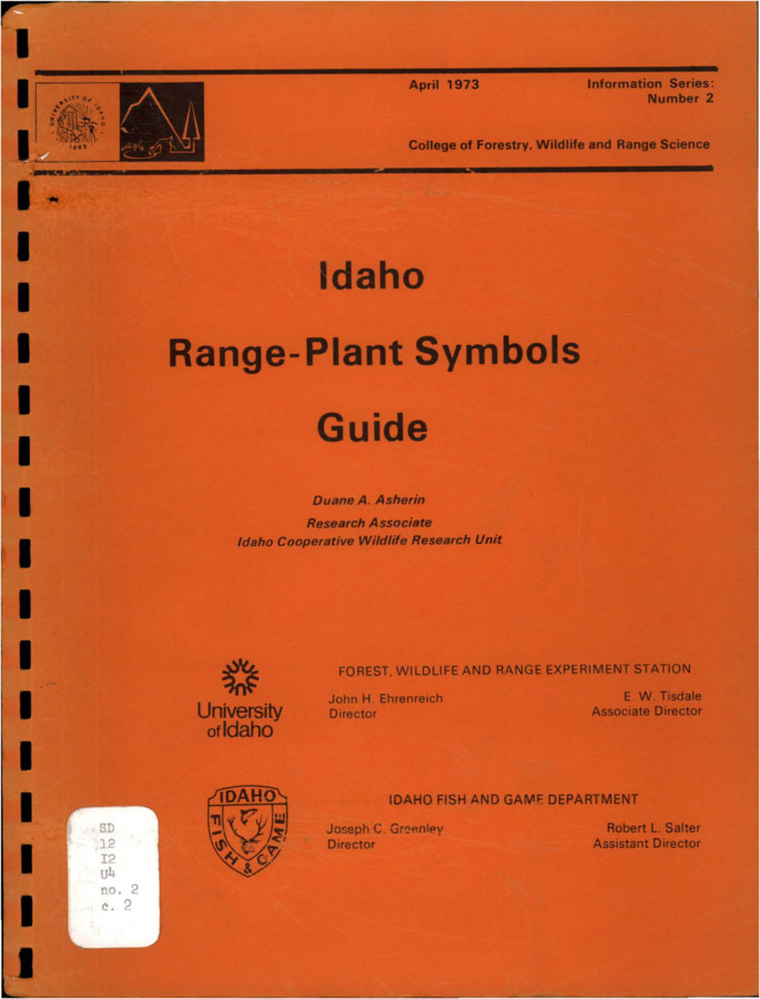The bulletin lays out a standardized list of alpha symbols for plant names; using the alpha symbols expiates coding data for automatic data processing.