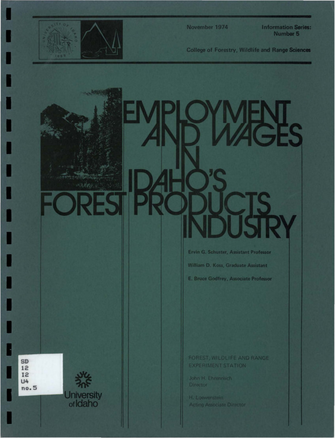 The report gives an overview of the Idaho forest products industry by focusing on wages, employment, total sales, number of firms, and value-added by industry.