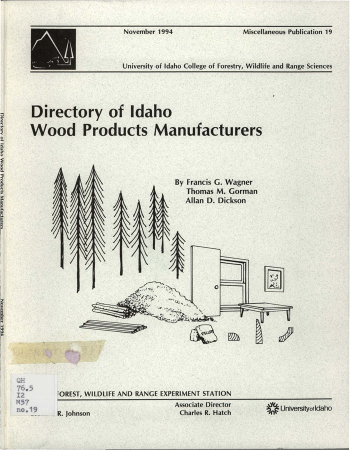 This Directory of Idaho Wood Products Manufacturers has been prepared to assist in marketing the wide variety of wood products produced in Idaho.  Firms listed range from primary wood-products manufacturers to specialized-niche product producers.  Data for this directory were collected during August-October, 1994.  There are two sections to this directory.  The first is an alphabetical listing of all of Idaho's wood products manufacturers.  This first section also contains summaries of each company's operations, giving background information on products, equipment, and the size and type of each operation.  The second section of the directory categorizes each company by the products it manufactures.  This format makes it easy to locate the companies that manufacture specific products of interest.
