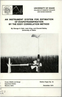 This paper describes a fast response meteorological instrument system used for measuring parameters to calculate evapotranspiration above a forest stand.