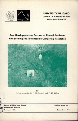 This paper examines a study that investigated the root development and survival of ponderosa pine seedlings.  Absorption rates and competition between vegetation was determined using radioisotope tracer technique.