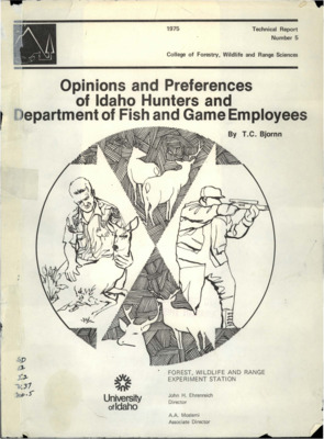 The report summarizes the findings of questionnaires sent to both residents who purchased Idaho hunting licenses and Idaho Department of Fish and Game employees to compare their opinions on wildlife management issues.