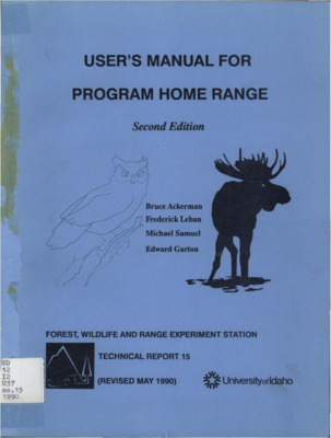 The manual contains a discussion of the philosophy of home range estimation and a brief review of the estimation methods, including their assumptions.  It provides instructions for using program HOME RANGE and a description of input/output formats.