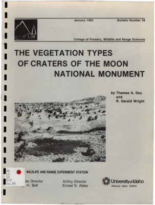 The maintenance and perpetuation of park ecosystems are becoming increasingly difficult.  Knowledge and understanding of park resources provide keys to their protection.  A first step in this process is the development of base-line measures of key resources.  In most parks, data on vegetation resources are important base-line components.  Beyond providing information on the vegetation composition of a park, such information is also useful in developing fire management plans and delineating wildlife habitat.  This report describes the plant communities and presents a vegetation type map for Craters of the Moon National Monument.