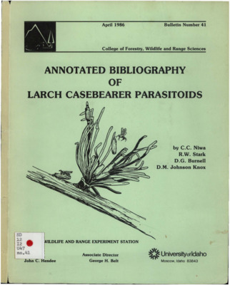 Over 560 references dealing with parasitoids that attack the larch case bearer, Coleophor laricells, (Hubner) are contained in this bibliography.  As the larch case bearer is an introduced species in North America, with subsequent releases of its native parasites from Europe and Asia, a worldwide search of the literature was conducted.  In addition to citations specifically concerning parasitism of the larch case bearer, papers dealing with alternate hosts of case bearer parasitoids and references related to the significance of understory vegetation to parasitoid survival and effectiveness are included.  These subjects are deemed important, considering the extensive effort made in North America to import parasitoids for control of the larch case bearer.  This bibliography contains published references and unpublished reports through 1982.