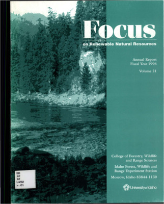 The bulletin gives a financial report for and an overview of research, including scientists, publications, theses, and ongoing research, in areas of research such as fish health and management, forest genetics and nursery research, wilderness, and fire.