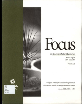 The bulletin gives a financial report and an overview of research, including scientists, publications, theses, and ongoing research, in areas of research such as fish health and management, forest genetics and nursery research, wilderness, and fire.