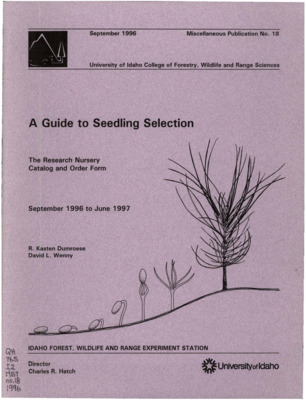 This issue of 'A Guide to Seedling Selection' includes useful information concerning financial programs meant to help potential tree growers start up new operations.  The guide also provides insight into various tree grower issues including weeds and animal damage.  At the end of the publication are descriptions of various ground cover types, shrubs, deciduous and coniferous trees, special packages as well as books, journals, and publications of tree growing concern.