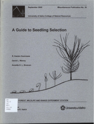 This issue of 'A Guide to Seedling Selection' includes useful information concerning financial programs meant to help potential tree growers start up new operations.  The guide also provides insight into various tree grower issues including weeds and animal damage.  At the end of the publication are descriptions of various ground cover types, shrubs, deciduous and coniferous trees, special packages as well as books, journals, and publications of tree growing concern.