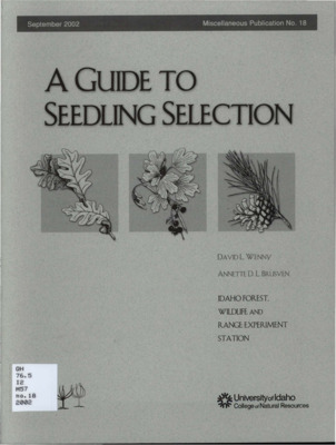 This issue of 'A Guide to Seedling Selection' includes useful information concerning financial programs meant to help potential tree growers start up new operations.  The guide also provides insight into various tree grower issues including weeds and animal damage.  At the end of the publication are descriptions of various ground cover types, shrubs, deciduous and coniferous trees, special packages as well as books, journals, and publications of tree growing concern.