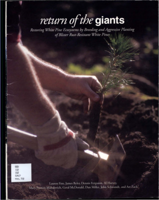 An informational bulletin covering the Western White Pine, its ecology, importance, decline due to rust, historic and current efforts to restore white pine forests as well as predictions for the future of Western White Pine and further readings on the topic.