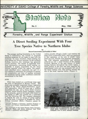 The note presents a study that sought to determine the synthesis of species, site preparation and time of seeding necessary for maximum forestation success.