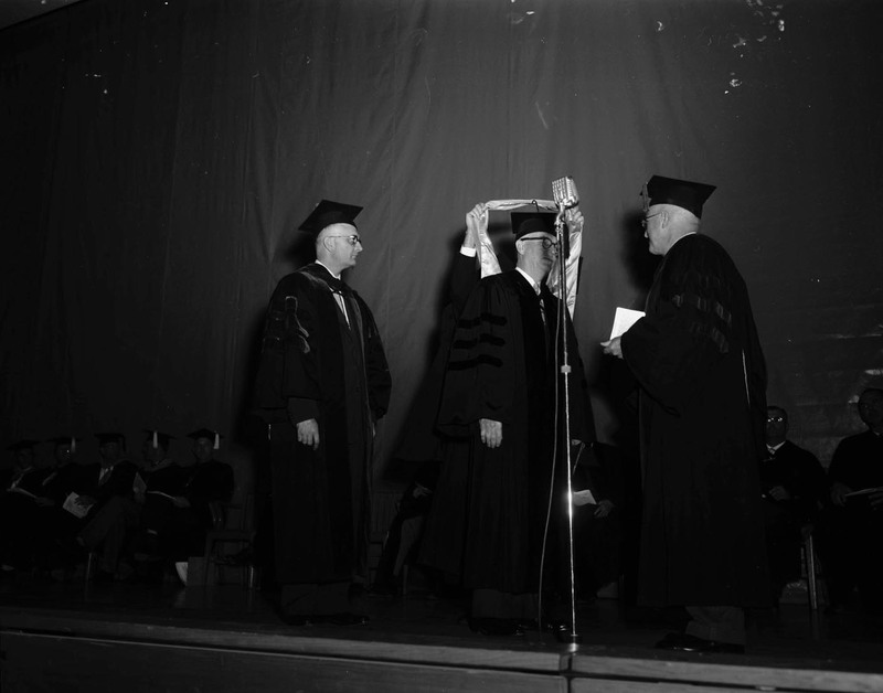 Thomas Galloway receiving an honorary Doctorate of Science degree from the University of Idaho.