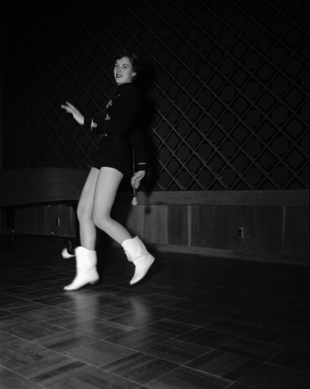 The University of Idaho majorettes dancing.