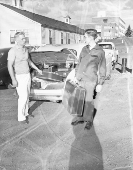 New students unpacking their bags.