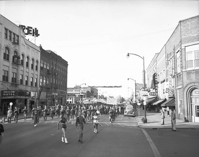Students gather to celebrate that Idaho defeated WSC 10-0.
