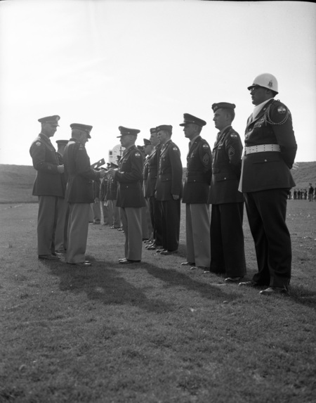 ROTC members in line for Spring Inspection.