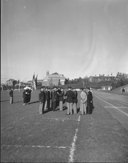 ROTC members receiving awards.