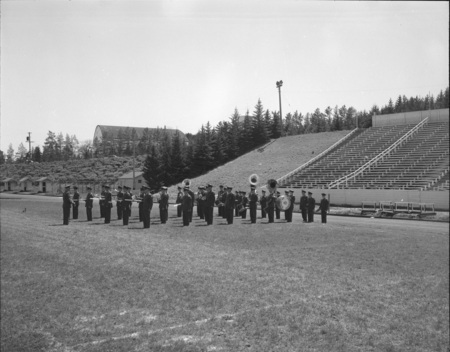 Military band performs at Spring Review.