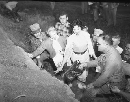 Geology Professor B. Rackham leading the geology field trip.