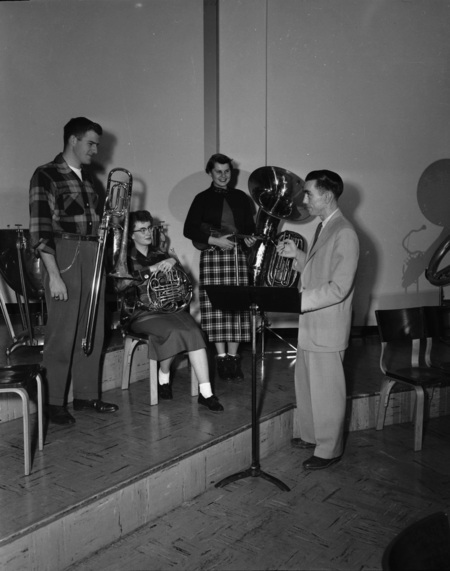 Students practice their instruments.