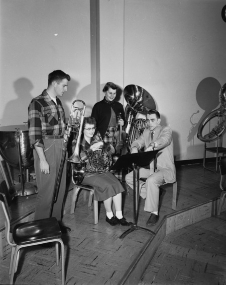 Students practice their instruments.