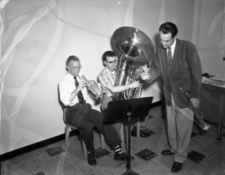 Students practice their instruments.