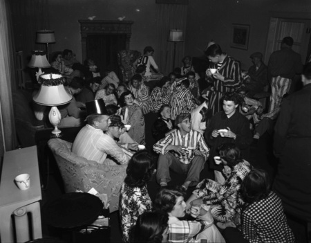 Students hold a panty raid benefit banquet.