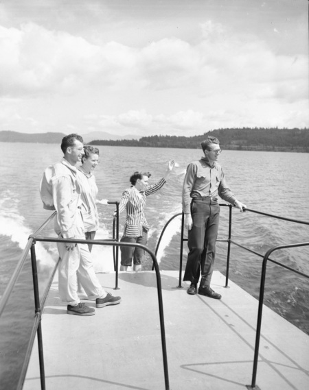 Students out on a boat for class.