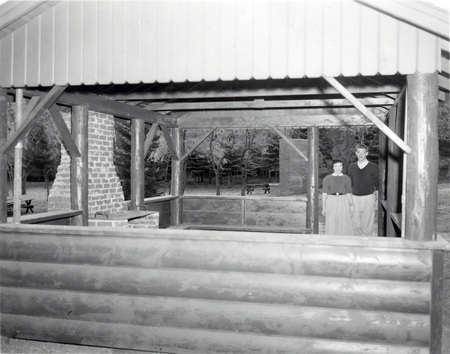 Students at a picnic area.