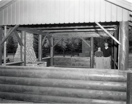 Students at a picnic area.