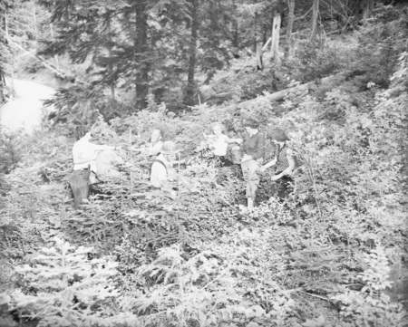 Students hiking for summer hiking class.
