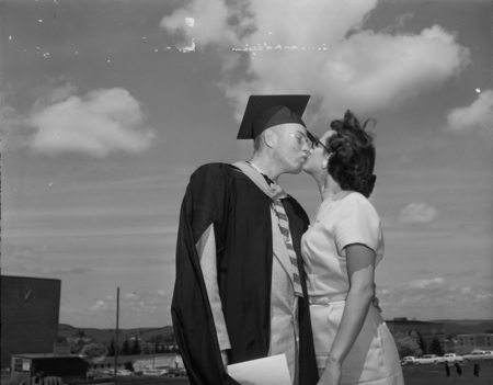 Ted Bjornn and his wife at commencement.