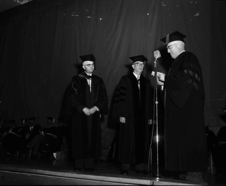Thomas Galloway receiving an honorary Doctorate of Science degree from the University of Idaho.