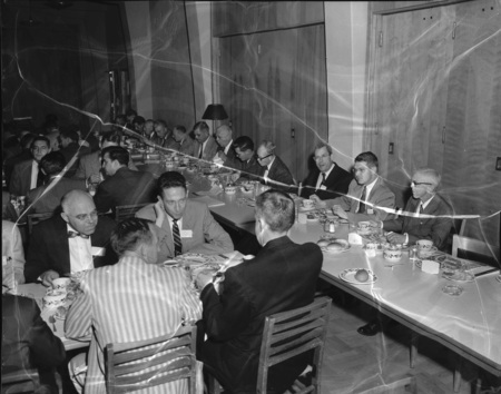 Law Faculty dining together at the College of Law Institute luncheon.