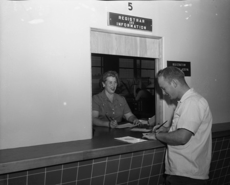 Number 3718 for the academic year, Lamont Anderson breaks the record for enrollment at the University of Idaho. He's seen at the cashier's window.